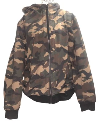 Tommy Hilfiger Hombres XL 3 Capas Tela Resistente al Viento Imitación Piel Camuflada Chaqueta Foto 1 de 4