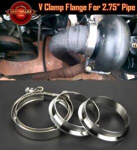 T304 Stainless Steel V Band Clamp Flange Kit For  Hyundai Kia 2.75" OD Pipe