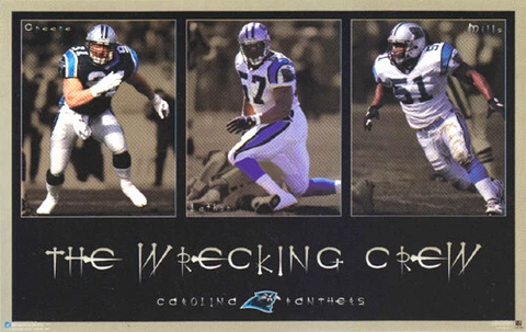 Carolina Panthers WRECKING CREW (1997) 23x35 POSTER - Sam Mills, Lathon, Greene Cover
