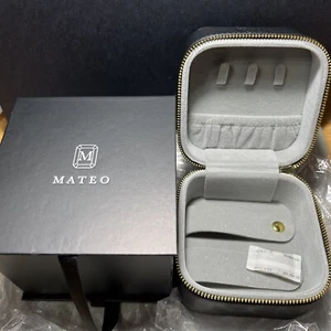 MATEO Vegan Leather Travel Fine Jewelry Case Black New In Box $195 Retail - Picture 1 of 7