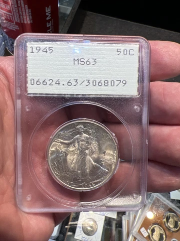 1945 P PCGS MS63 Walking Liberty Half Dollar 50c US Mint 1945-P MS-63 Rattler ! Cover