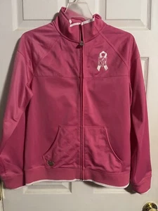 Carolina Panthers Breast Cancer Awareness Reebok Full Zip Jacket Women's Large - Picture 1 of 3