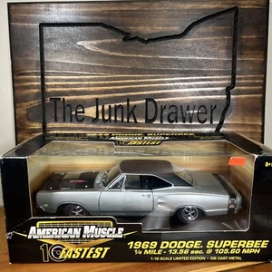 1969 DODGE SUPERBEE Silver 1:18 Diecast Car ERTL American Muscle 10 Fastest NEW - Picture 1 of 16