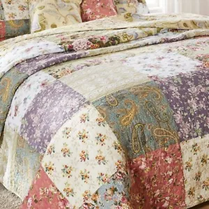 ¡NUEVO! ~ COZY COTTAGE MARFIL ROSA SALVIA ROJA LILA AZUL COLCHA EDREDÓN FRANCÉS JUEGO - Imagen 1 de 3