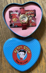 Betty Boop Quartz Leather Strap Watch With Heart Shape Tin Fantasma - Picture 1 of 4