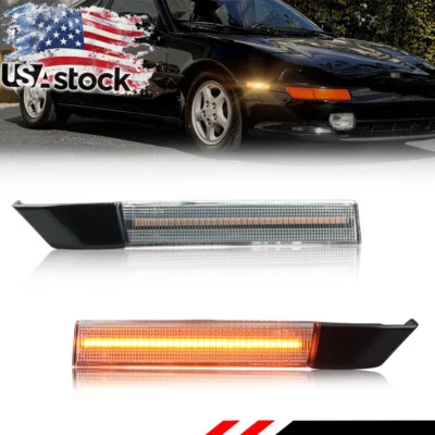 2X Luces de señalización laterales delanteras LED ámbar transparente para Toyota MR2 MR-2 SW20 1991-1995 Foto 1 de 4