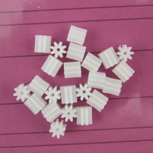10Pcs DIY 8 Teeth 1MM Plastic Motor Spindle Gear 0.5M For RC Toy Car Model - Picture 1 of 2