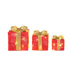 Set of 3/4/5 Extra Large Christmas Decorative Bow Gift Box w/ Light Xmas Holiday