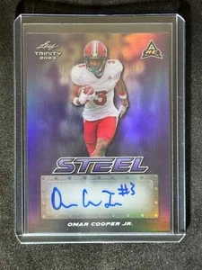 2023 Leaf Trinity Football Steel Auto Purple Omar Cooper Jr. ARC 3/35 - Picture 1 of 2