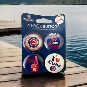 ⚾️ Chicago Cubs Major League Baseball WinCraft 4-Pack Button Set MLB - NEW - Picture 1 of 2