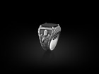 Solidne srebro szterlingowe 925 czarny onyks kamień szlachetny zaręczynowy męski unisex pierścionek prezent