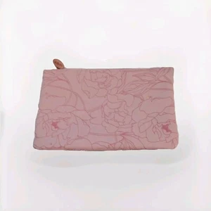 New IPSY Pink Floral Make Up Bag Pouch with Rose Gold Zip Pull 7" x 5" - Picture 1 of 4