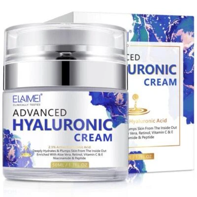 ELAIMEI Face Cream Hyaluronic Acid Anti Aging Wrinkles Blemishes Vitamin C E Retinol
