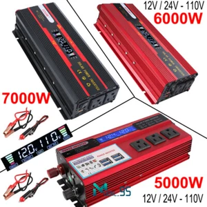 6000W Car RV Power Inverter DC 12V To AC 110V 12V-220V Sine Wave Solar Converter - Picture 1 of 160