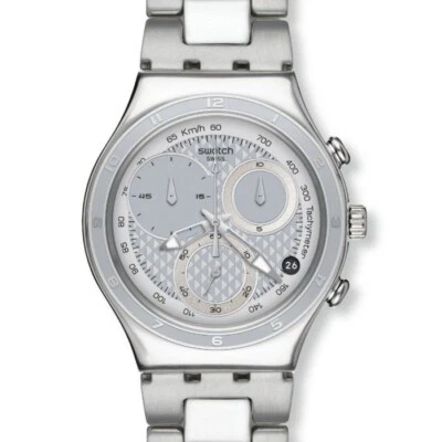 Reloj para hombre Swatch Swiss Oblique End plateado YCS549G cronógrafo esfera plateada Foto 1 de 3