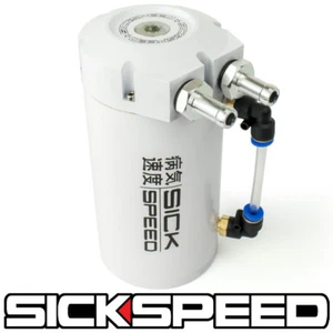 SICKSPEED WHTIE OIL CATCH CAN NON VENTED BAFFLED ENGINE RESERVOIR TANK  P2 - Picture 1 of 1