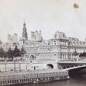 Tarjeta Stereoview Hotel De Lille Herve & Debitte París Francia 1800’s Vintage - Imagen 1 de 8