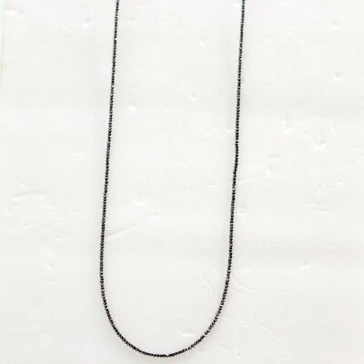 Collar de cuentas de diamantes negros talla 21,00 quilates natural certificado 28 pulgadas Foto 1 de 4