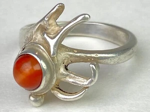 Sterling Silver & Tigers Eye Cabochon Artisan Ring - 5.08g / Size 7.5 - Picture 1 of 14