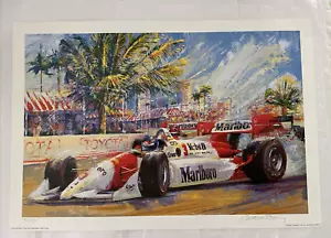 Stampa firmata vintage 1995 Malcom Farley STREET COURSE Marlboro Indy Car Racing - Foto 1 di 8