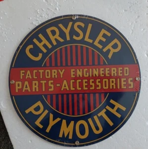 Chrysler Plymouth Parts Accessories Sign Porcelain Coated Ande Rooney Shop Decor - Picture 1 of 2