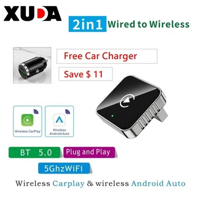 2025 Ottocast Mini Carplay Android Auto USB Adapter Wireless  2in1 Smart Dongle - image 1 of 4