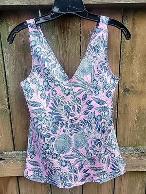 Abigail Borg para J. Camiseta Crew floral sem mangas de seda tamanho 0 nova com etiquetas - Imagem 1 de 4