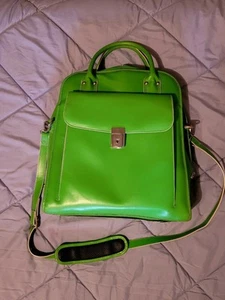 Green McKlein USA La Grange 15.4" Leather Vertical Laptop Briefcase Carry-on Bag - Picture 1 of 11
