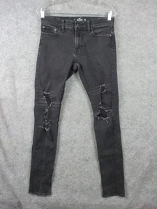 Hollister Stacked Skinny Jeans Herren 30x32 Schwarz Advanced Stretch Distressed Y2K - Bild 1 von 22