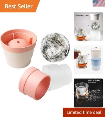 Elegante máquina de bolas de hielo rosa - Moldes de esfera reutilizables de 72 mm para bebidas refrescantes Foto 1 de 4