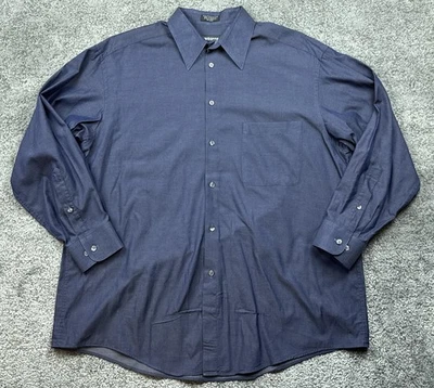 Camisa Claiborne Para Hombres 16.5 2XL Azul Abotonada Manga Larga Bolsillo Algodón Vestido Foto 1 de 4