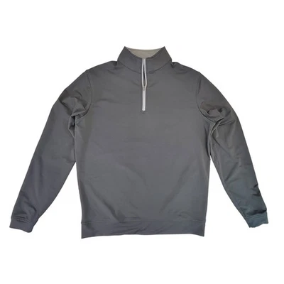 Peter Millar Mens Quarter Zip Pullover Sweatshirt Gray Size S - Image 1 of 4