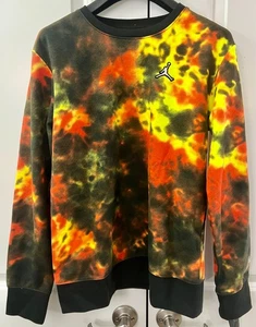 NIKE JUMPMAN TIE DYE SWEATSHIRT  Orange/Yellow/Black  Boys X-Large  NEW - Picture 1 of 5
