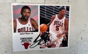 Jalen Rose Chicago Bulls NBA Basketball Photo w/ Writing 8" x 10" - Picture 1 of 5