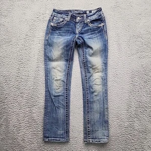 Miss Me Jeans Womens Size 24 Signature Cuffed Capri Embellished Flap Pocket - Picture 1 of 16