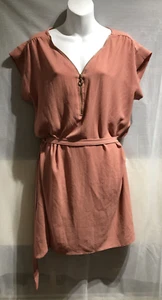 ATMOSPHERE WOMENS DUSTY PINK SLEEVELESS BELTED DRESS SIZE 14/42 (WD292) - Picture 1 of 9