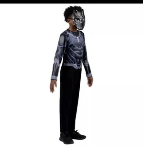 Marvel Avengers Boys' Black Panther Costume Jumpsuit/Mask Halloween Small 4-7 Ne - Picture 1 of 8