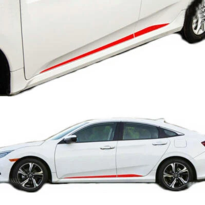2 PIEZAS Pegatina Gráfica Coche Para Honda Civic Puerta Lateral Raya Panel Roker Calcomanía Foto 1 de 4