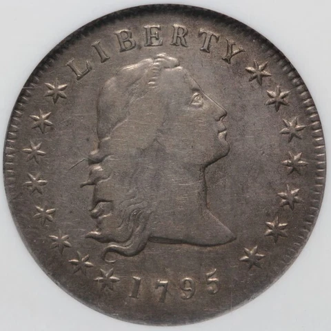 1795 Flowing Hair Dollar 3 Leaves BB 27 NGC Graded XF 40 Certified Early Dollar Cover