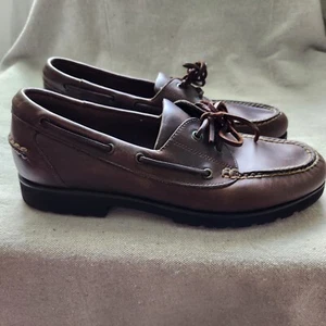 Rockport Shoes Mens 10 M Brown Leather Boat Deck Shoes M2923 DMX Comfort - Picture 1 of 13