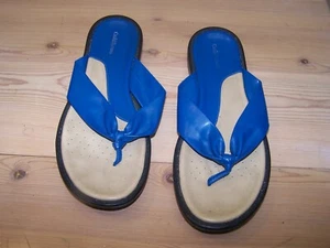 Croft & Barrow Womens Blaine Blue Slip On Flip Flops Thong Sandals Size 6M AA4 - Picture 1 of 6