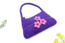 Handmade Purple Bag - Felted Flower Handbag - Bag For Ladies - Gifts From Nepal