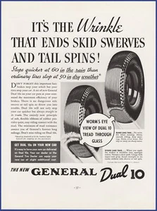 Vintage 1936 GENERAL Dual 10 Tires Gas Station Garage Décor 30's Print Ad - Picture 1 of 1