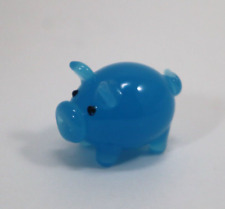 ATOP BLUE PIG Tiny animal MINIATURE GLASS FIGURINE Ganz