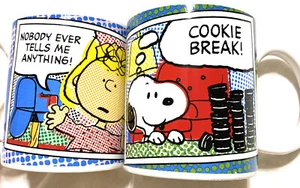 2 PEANUTS  Coffee Mug Snoopy Cookie Break /SALLY- No One Tells Me Anything  Cups - Picture 1 of 6