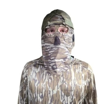 Mossy Oak QuickCamo 2-in-1 Rear FaceMask Hat Bottomland Camo Hunting Medium NWT - Image 1 of 2