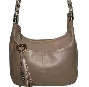 BRIGHTON BARBADOS BEECHWOOD WEAVED LEATHER STRAP HOBO SHOULDERBAG HANDBAG MP$340 - Picture 1 of 19