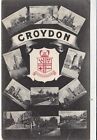 Croydon Surrey Multiview Vintage RP Postcard 1909 used corner crease