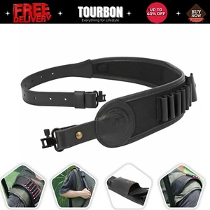 TOURBON Black Rifle Sling 30-06 45-70 Ammo Holder Pouch Finger Rest Strap - Picture 1 of 24