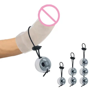 Male Penis Weight Stretcher Strap Ball Hanger Enhancement With Silicone Sleeve - Picture 1 of 14